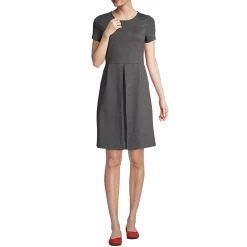 School Uniform Girls Short Sleeve Ponte Dress Top of Knee