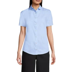School Uniform Girls Short Sleeve Peter Pan Collar Broadcloth Shirt