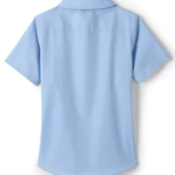 School Uniform Girls Short Sleeve Peter Pan Collar Broadcloth Shirt
