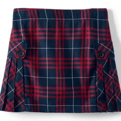 School Uniform Girls Side Pleat Plaid Skort Above the Knee