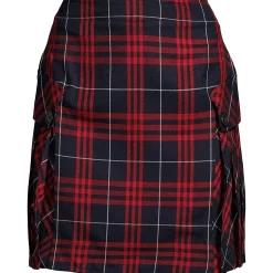 School Uniform Girls Side Pleat Plaid Skort Above the Knee