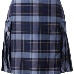 School Uniform Girls Side Pleat Plaid Skort Above the Knee