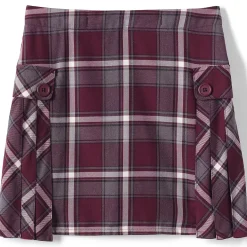 School Uniform Girls Side Pleat Plaid Skort Above the Knee