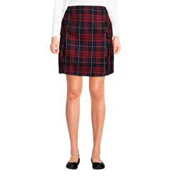 School Uniform Girls Side Pleat Plaid Skort Above the Knee