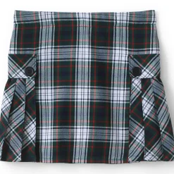 School Uniform Girls Side Pleat Plaid Skort Above the Knee