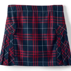 School Uniform Girls Side Pleat Plaid Skort Above the Knee