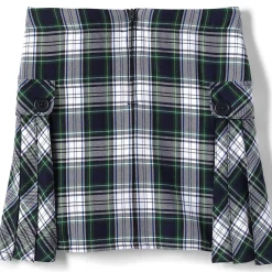 School Uniform Girls Side Pleat Plaid Skort Above the Knee