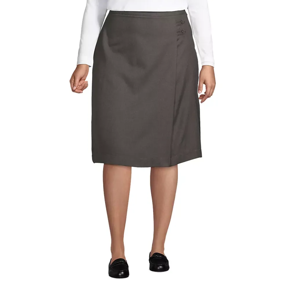 School Uniform Girls Solid A-line Skirt Below the Knee