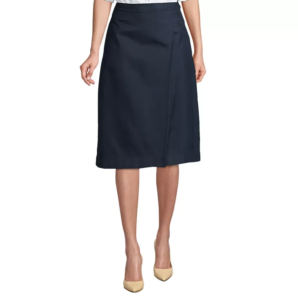 School Uniform Girls Solid A-line Skirt Below the Knee