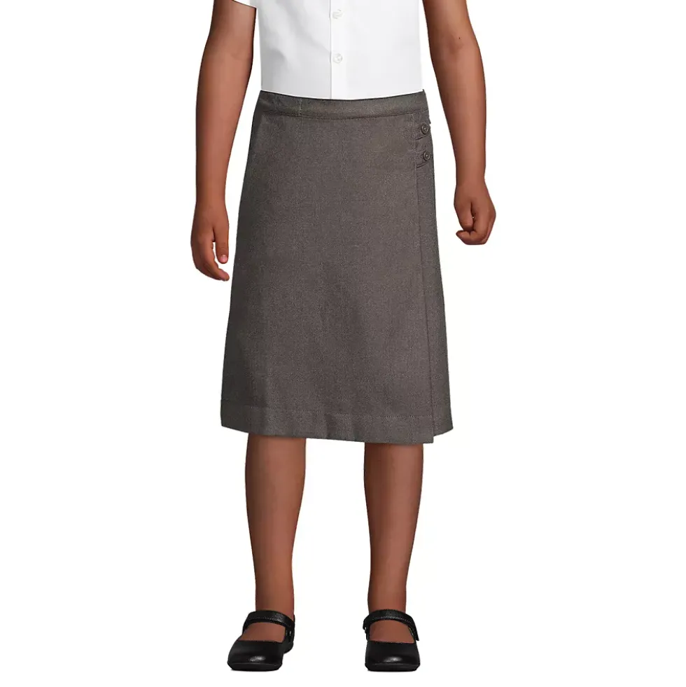 School Uniform Girls Solid A-line Skirt Below the Knee