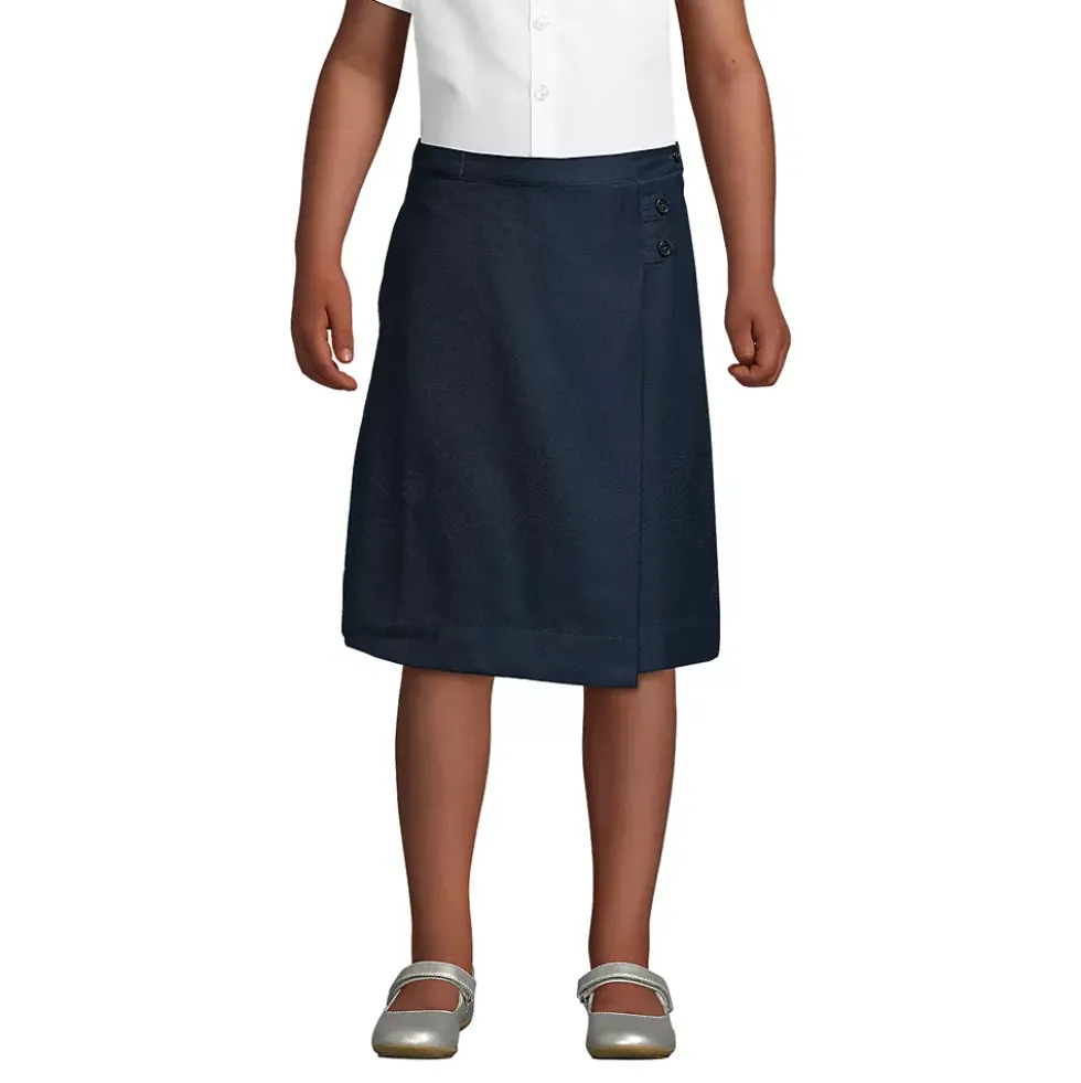 School Uniform Girls Solid A-line Skirt Below the Knee