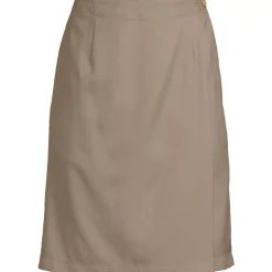 School Uniform Girls Solid A Line Tab Skort Top of Knee