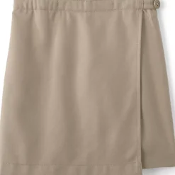 School Uniform Girls Solid A Line Tab Skort Top of Knee
