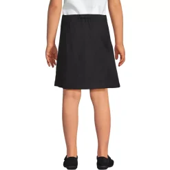 School Uniform Girls Solid A Line Tab Skort Top of Knee