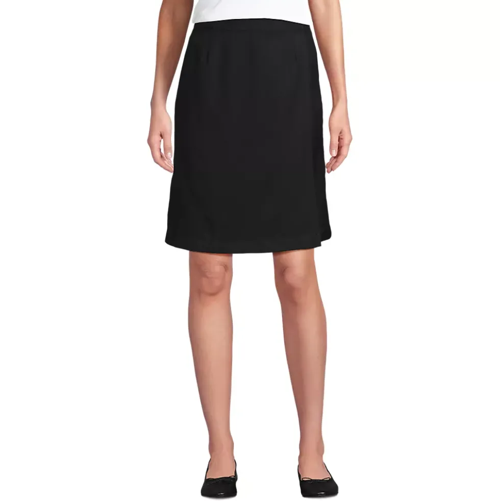 School Uniform Girls Solid A Line Tab Skort Top of Knee