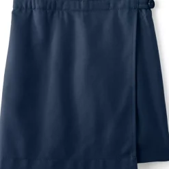 School Uniform Girls Solid A Line Tab Skort Top of Knee
