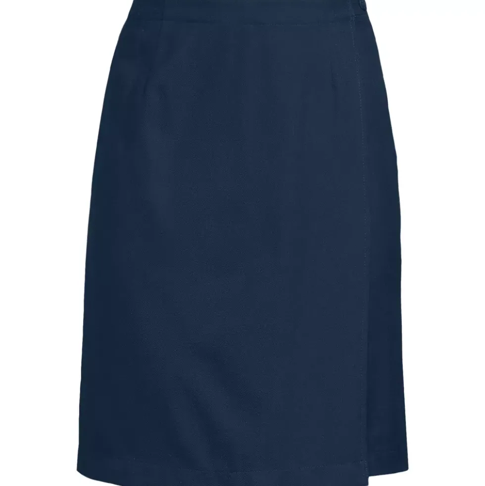 School Uniform Girls Solid A Line Tab Skort Top of Knee