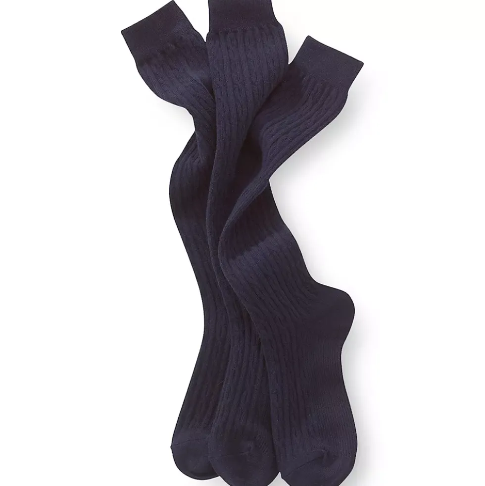 School Uniform Girls Solid Cable Knee Socks (3-pack)