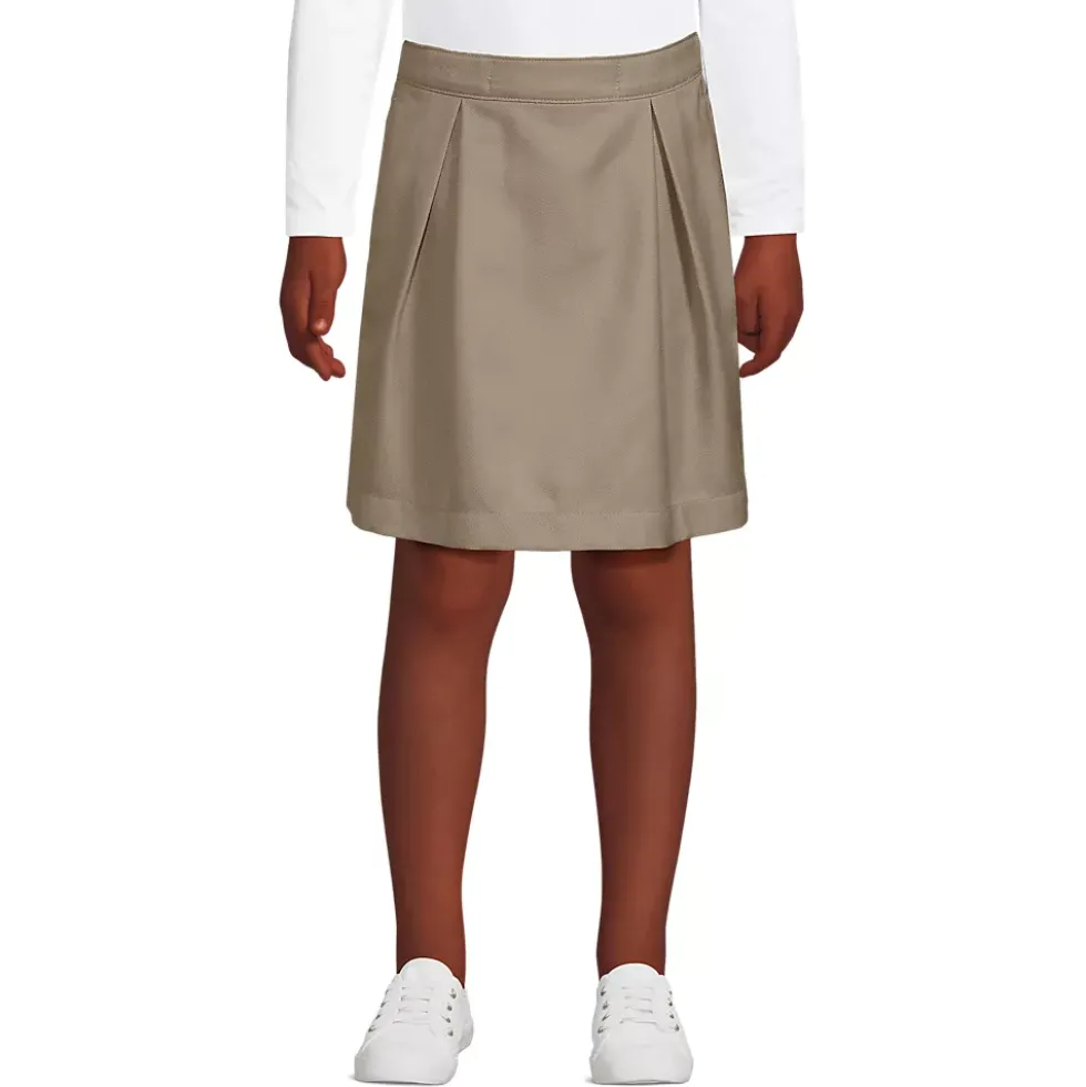 School Uniform Girls Solid Pleated Skort Top of Knee