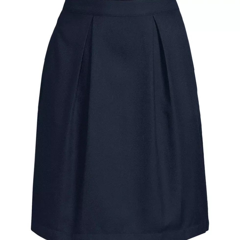 School Uniform Girls Solid Pleated Skort Top of Knee