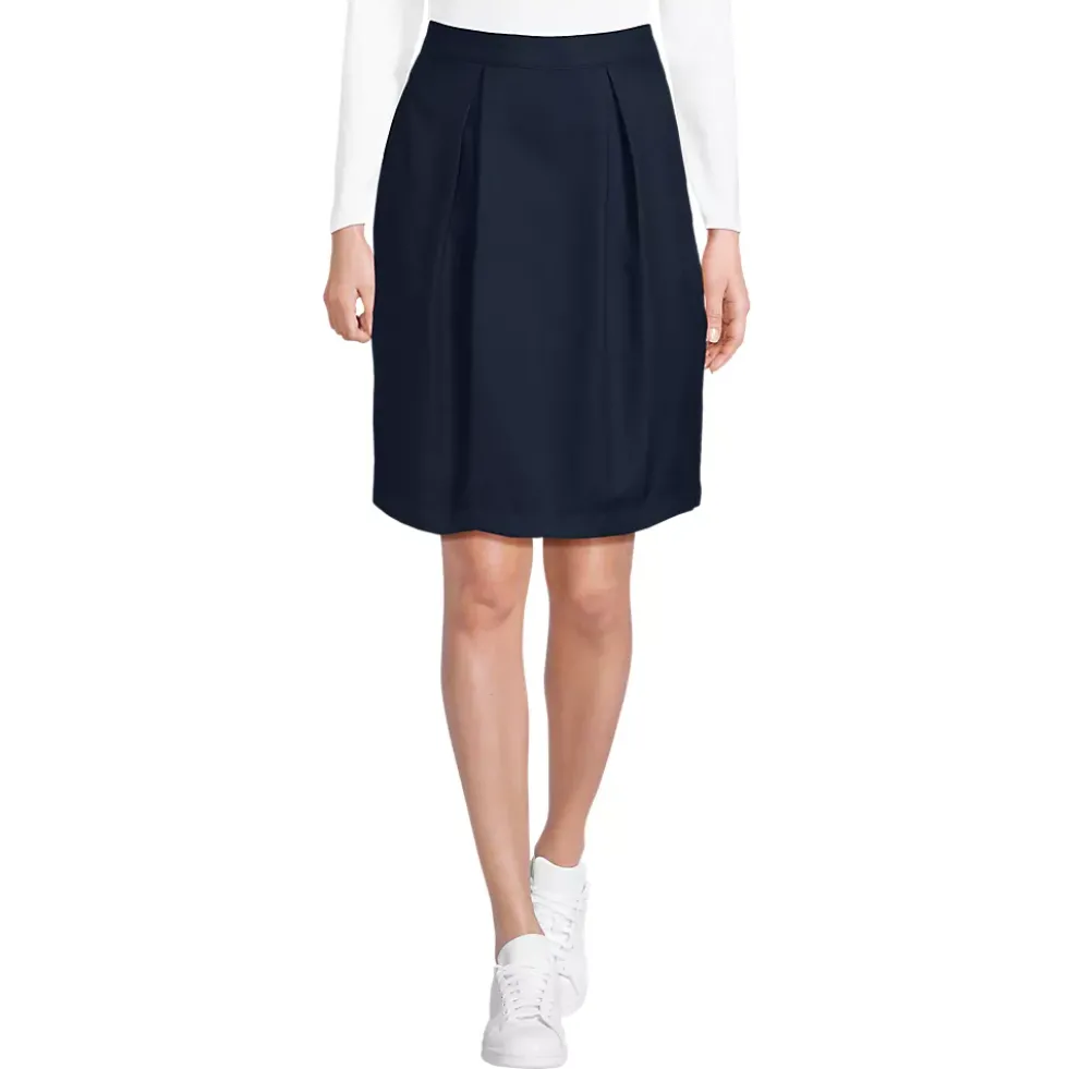 School Uniform Girls Solid Pleated Skort Top of Knee