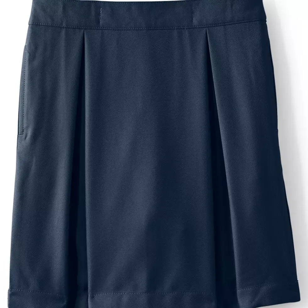School Uniform Girls Solid Pleated Skort Top of Knee