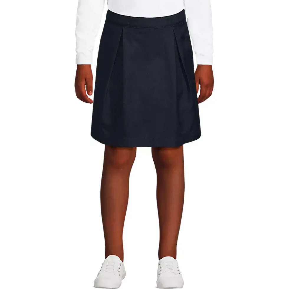 School Uniform Girls Solid Pleated Skort Top of Knee