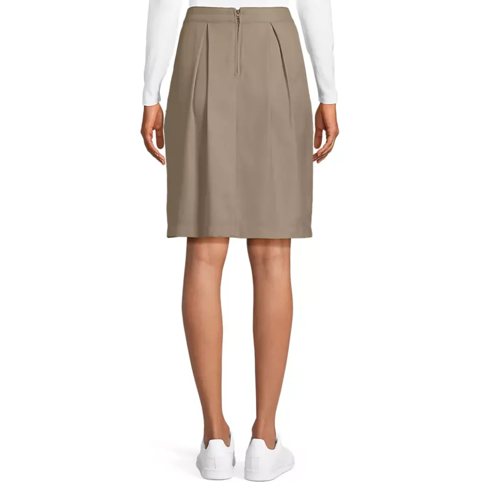 School Uniform Girls Solid Pleated Skort Top of Knee