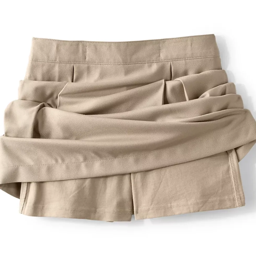 School Uniform Girls Solid Pleated Skort Top of Knee