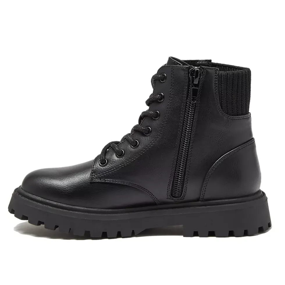 School Uniform Girls Zip Up Lugged Boots