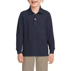 School Uniform Kids Long Sleeve Mesh Polo Shirt