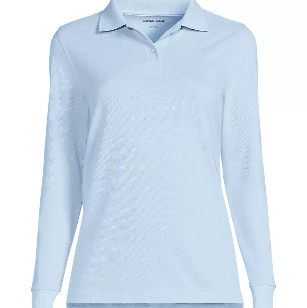 School Uniform Kids Long Sleeve Mesh Polo Shirt