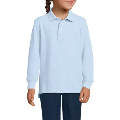 School Uniform Kids Long Sleeve Mesh Polo Shirt