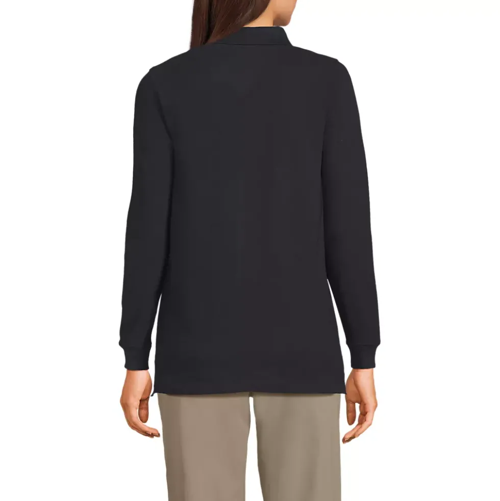 School Uniform Kids Long Sleeve Mesh Polo Shirt