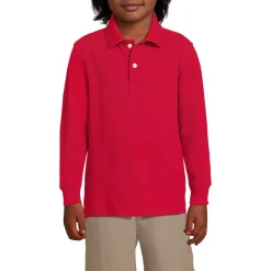 School Uniform Kids Long Sleeve Mesh Polo Shirt
