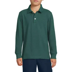 School Uniform Kids Long Sleeve Mesh Polo Shirt