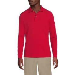 School Uniform Kids Long Sleeve Mesh Polo Shirt