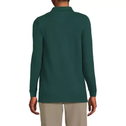 School Uniform Kids Long Sleeve Mesh Polo Shirt