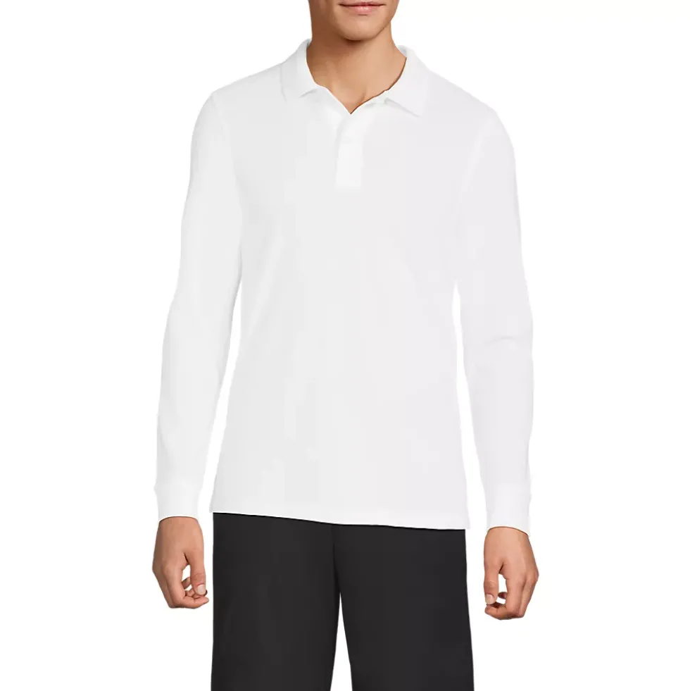 School Uniform Kids Long Sleeve Mesh Polo Shirt