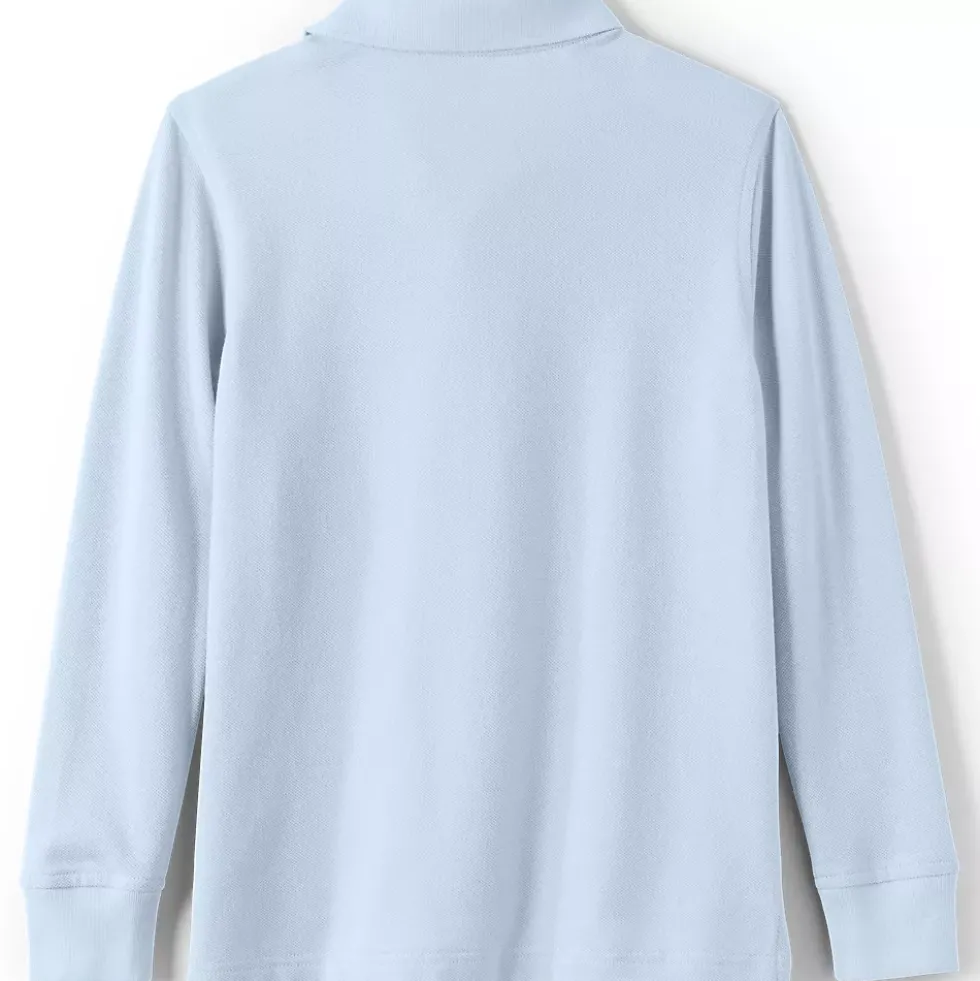 School Uniform Kids Long Sleeve Mesh Polo Shirt