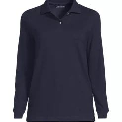 School Uniform Kids Long Sleeve Mesh Polo Shirt