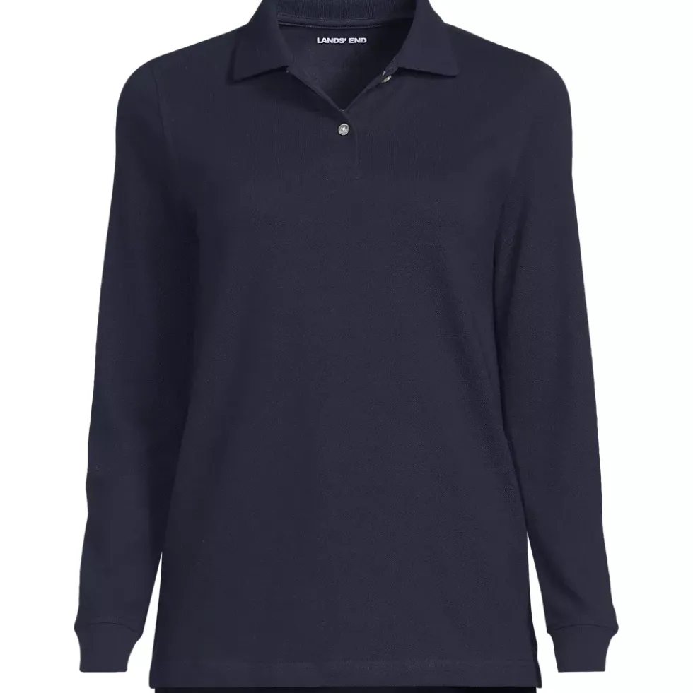 School Uniform Kids Long Sleeve Mesh Polo Shirt