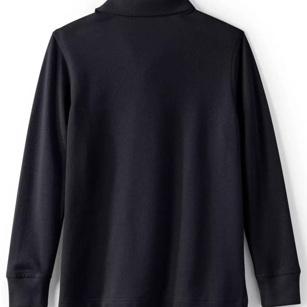 School Uniform Kids Long Sleeve Mesh Polo Shirt