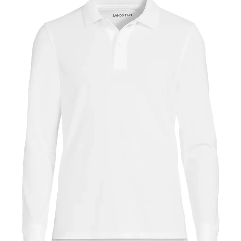 School Uniform Kids Long Sleeve Mesh Polo Shirt
