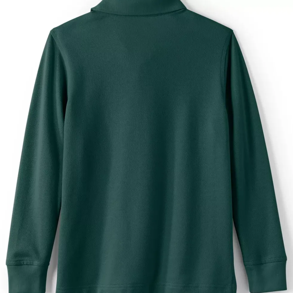 School Uniform Kids Long Sleeve Mesh Polo Shirt