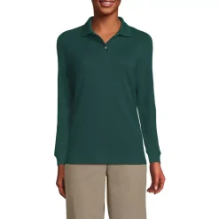 School Uniform Kids Long Sleeve Mesh Polo Shirt