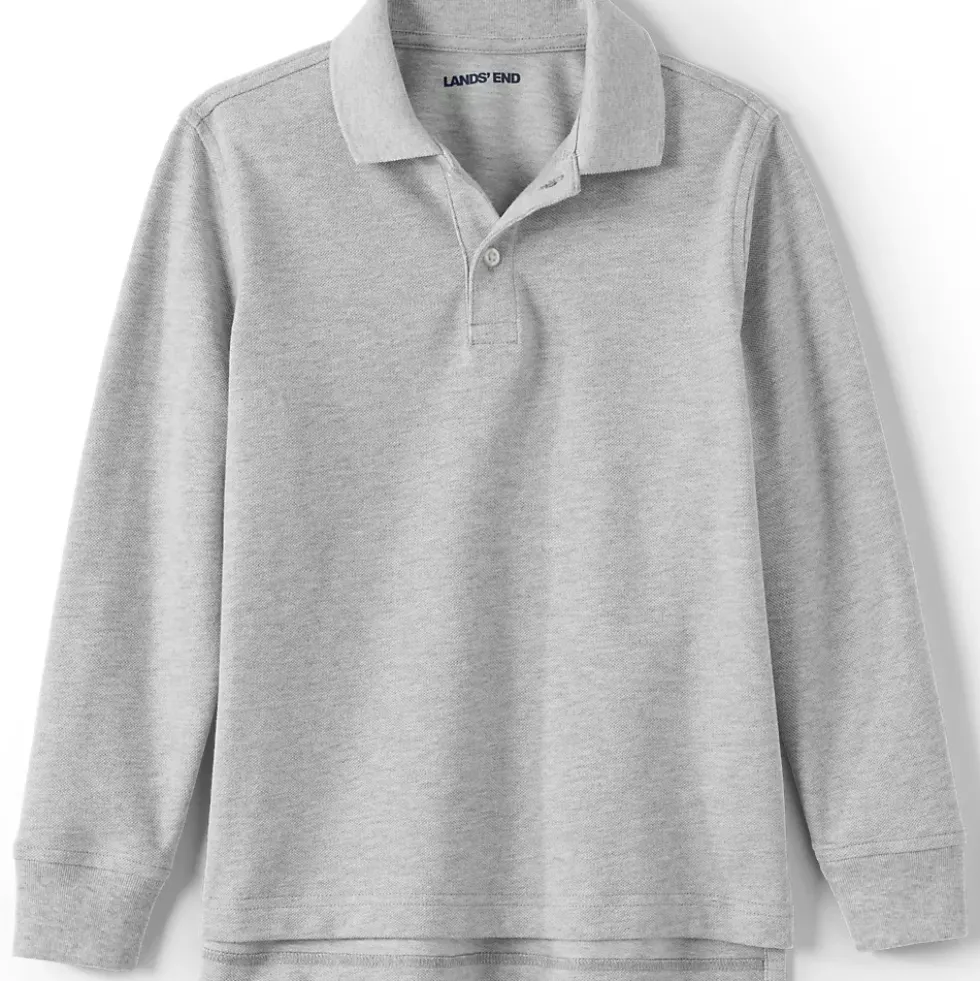 School Uniform Kids Long Sleeve Mesh Polo Shirt