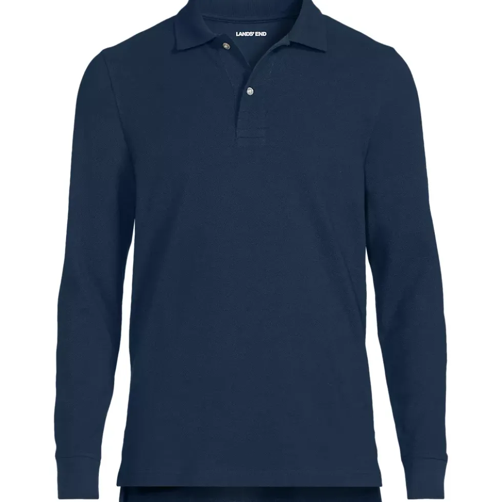School Uniform Kids Long Sleeve Mesh Polo Shirt