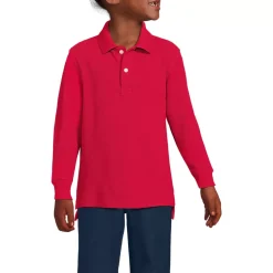 School Uniform Kids Long Sleeve Mesh Polo Shirt