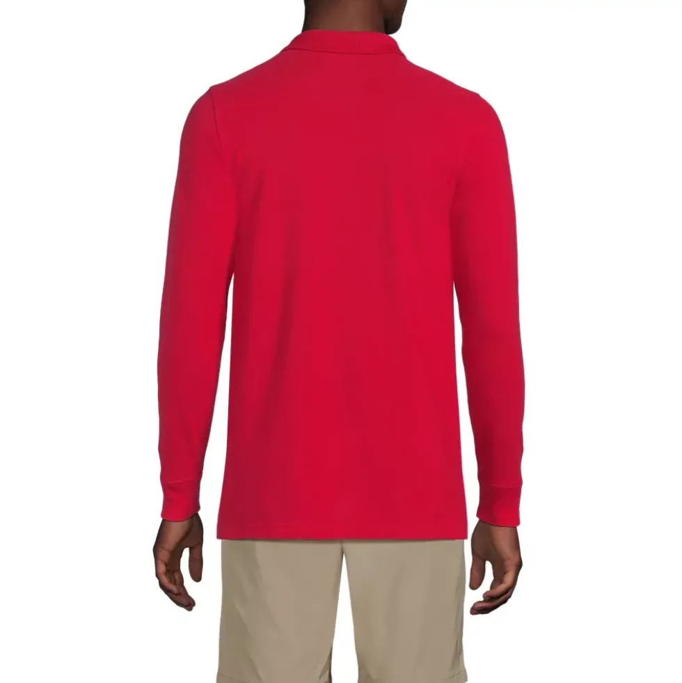 School Uniform Kids Long Sleeve Mesh Polo Shirt
